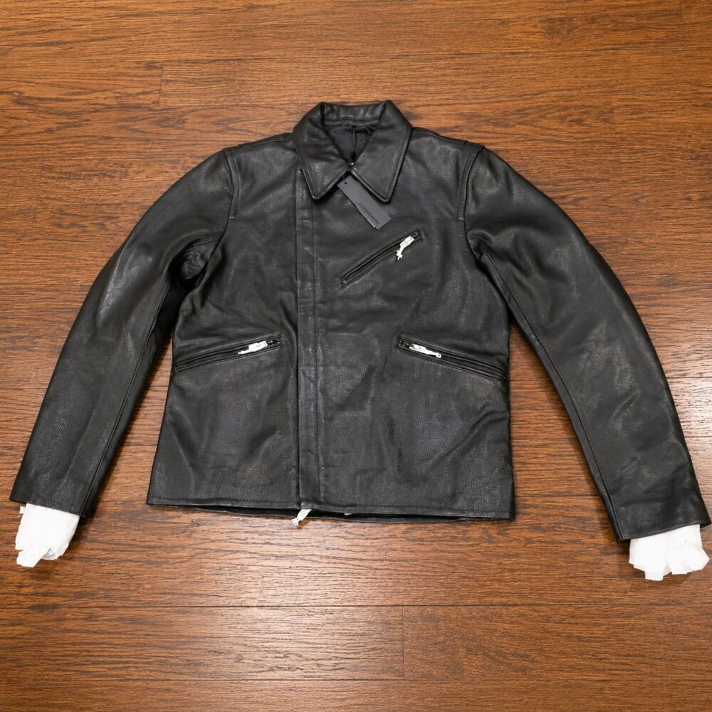 J. Lindeberg 9999 Black Seal 76 Clean Leather Jacket Coat Men's Size Large